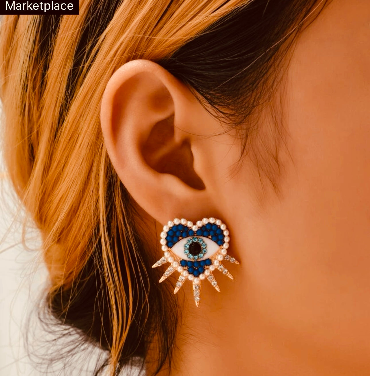 Watchful Eye Heart Earring