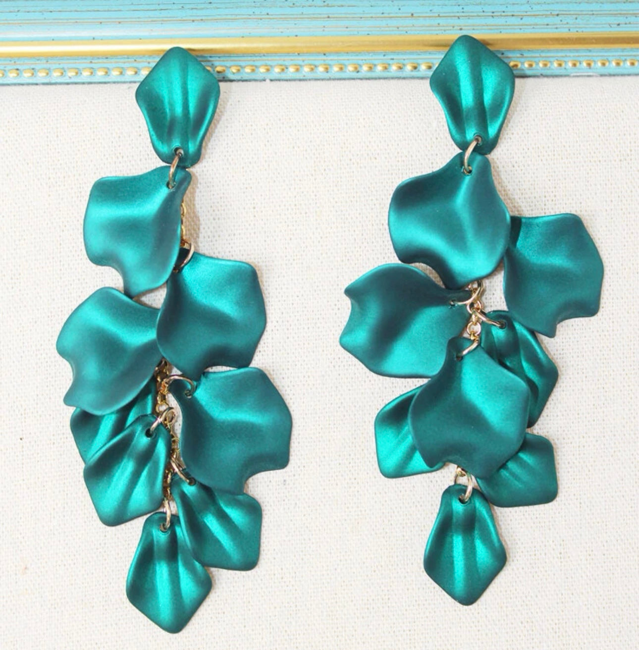 Flower Petal Drop Earrings