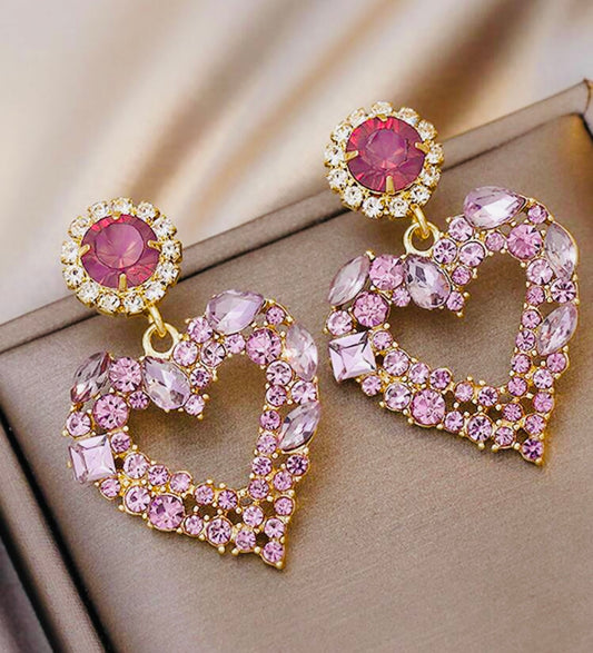 Baby Purple Heart Dazzling Earrings