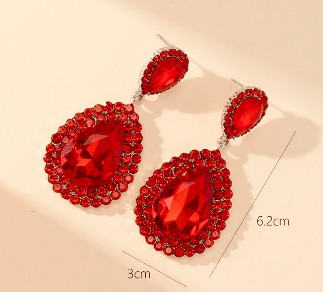 Red Dazzle Drop Earrings