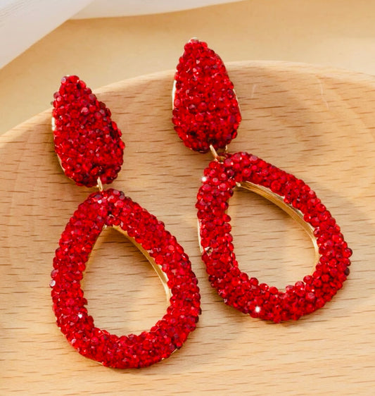 Cardinal Lava Drop Earrings