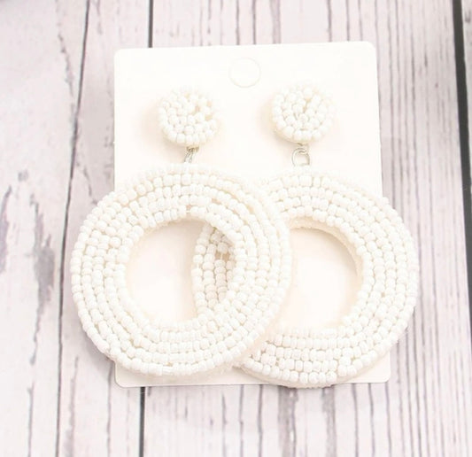 Angel Beaded Round Earrings