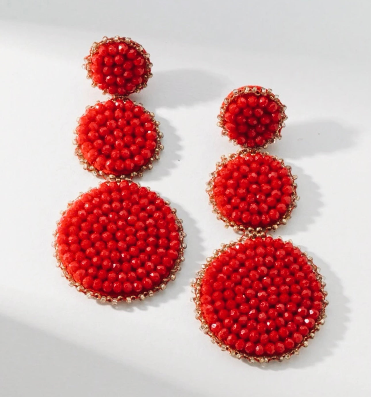 Red Robin Circle Drop Earrings